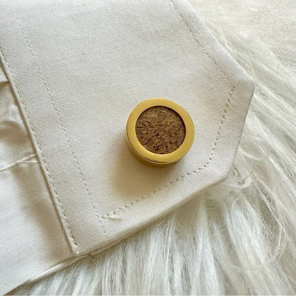 Gold Cork Cufflinks Wine Connoisseur Sommolier Winery Vineyard Wedding Groomsmen